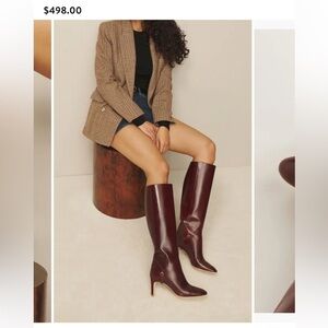 Reformation Dark Red Heeled Boots